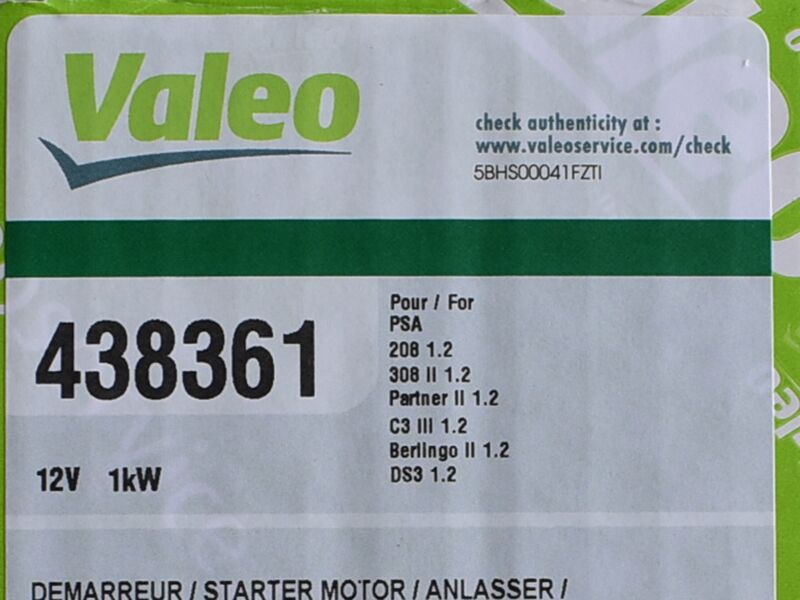 Elektropokretac valeo 12v 1.0kw peugeot 208, 2008 1.2 11-, citroen