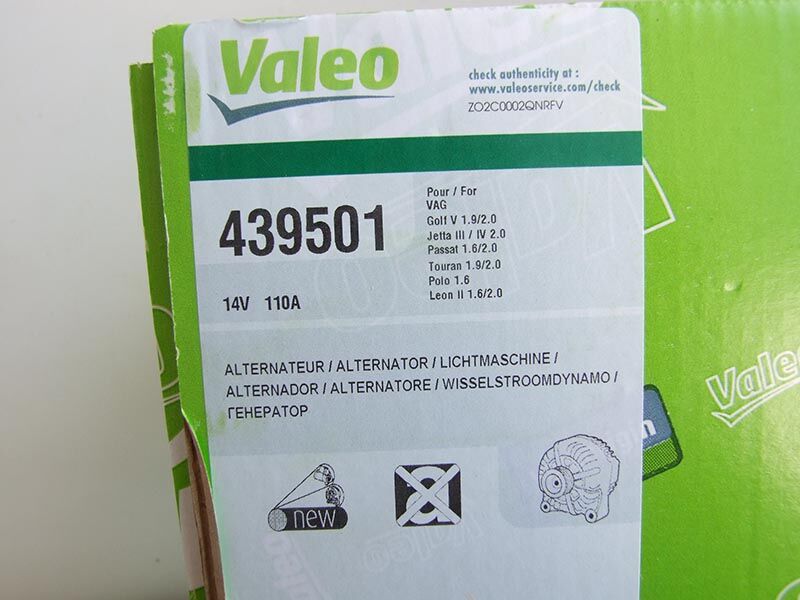 Alternator valeo 12v 110a 6pk vw golf v 1.9 tdi, audi a1,3